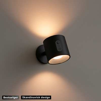 LumiHalo svart trådløs vegglampe – bestselger, skandinavisk design